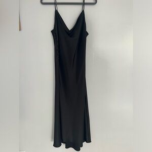 Zara long black satin dress size S